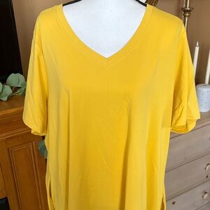 T-shirt Dress Yellow V-Neck